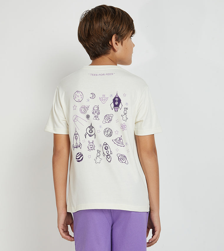 KIDS SPACE DOODLE TFF T-SHIRT_OFF WHITE