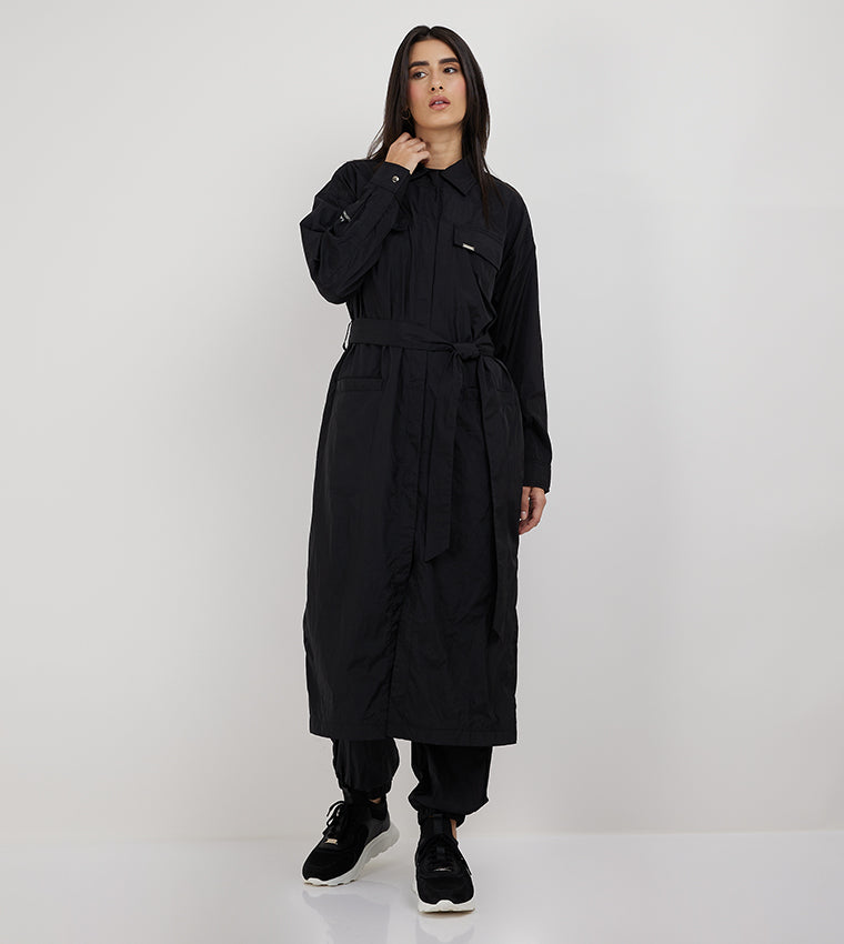 UNISEX NYLON TRENCH COAT_BLACK