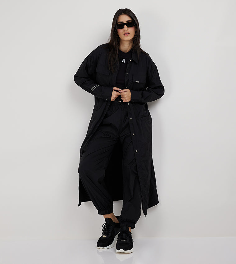 UNISEX NYLON TRENCH COAT_BLACK