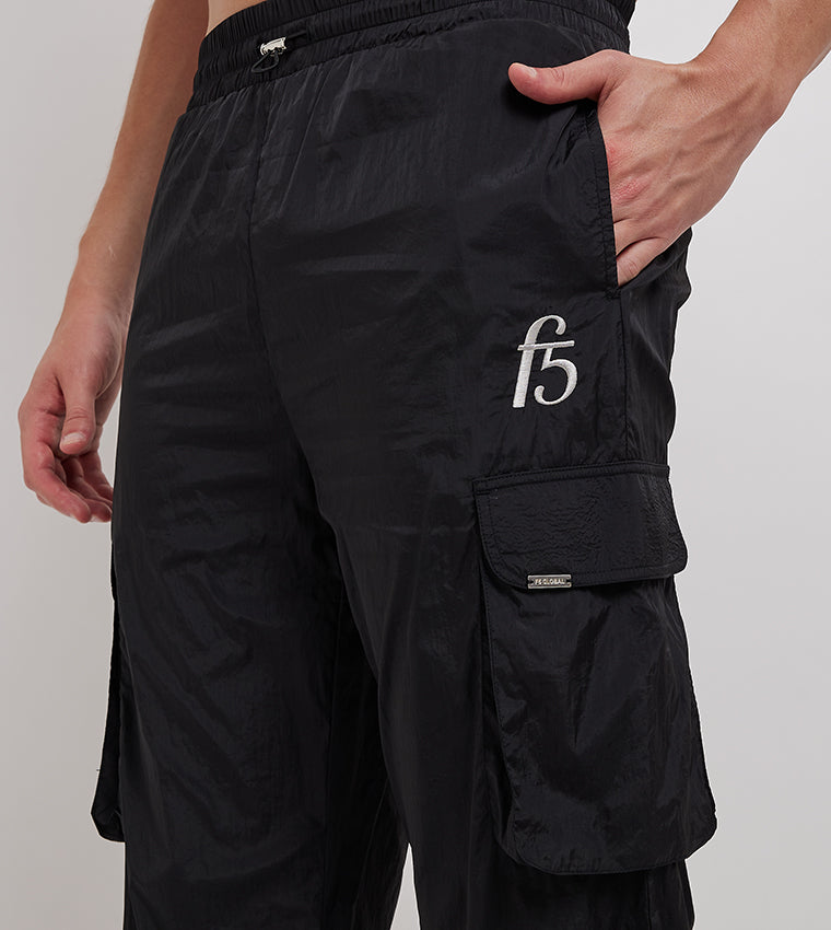 UNISEX NYLON CARGO JOGGER_BLACK