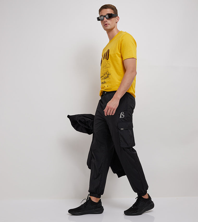 UNISEX NYLON CARGO JOGGER_BLACK