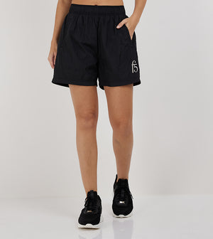 MID-RISE NYLON SHORTS_BLACK