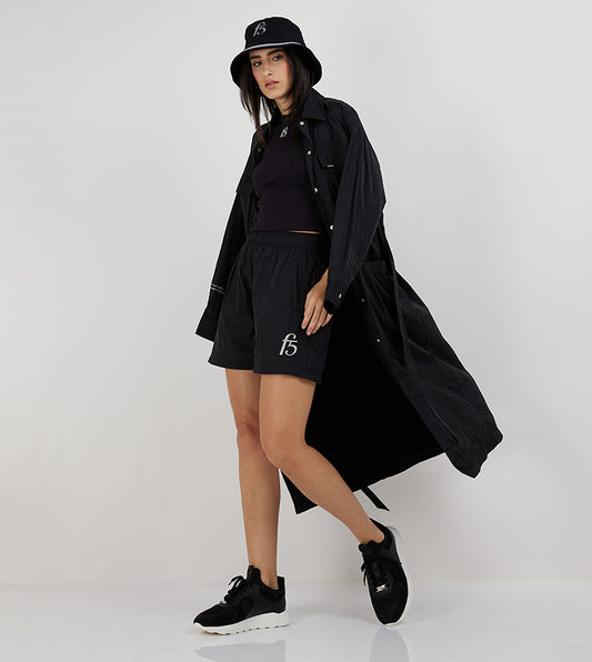 MID-RISE NYLON SHORTS_BLACK