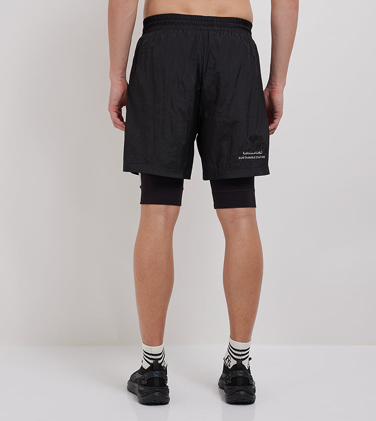 2-in-1 NYLON SHORTS_BLACK