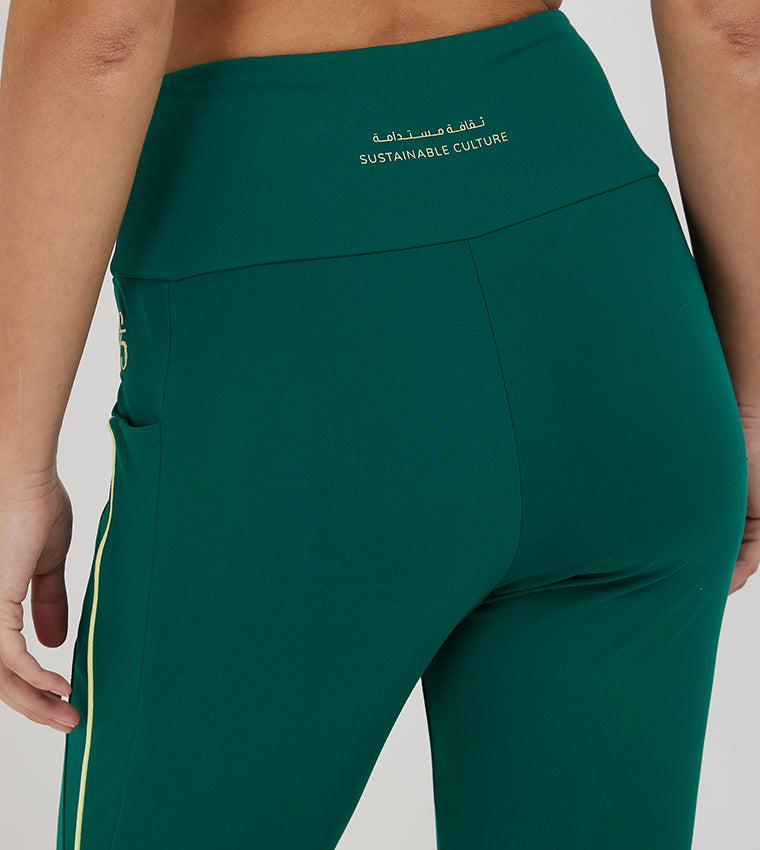 MESH PANEL LEGGINGS_GREEN