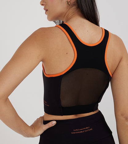 MESH PANEL SPORTS BRA_BLACK