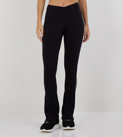 V-WAIST FLARED LEGGINGS_BLACK