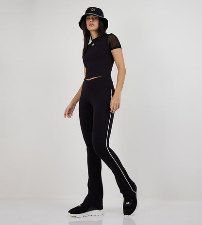 V-WAIST FLARED LEGGINGS_BLACK