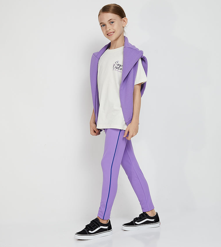 KIDS CONTRAST LEGGINGS_PURPLE