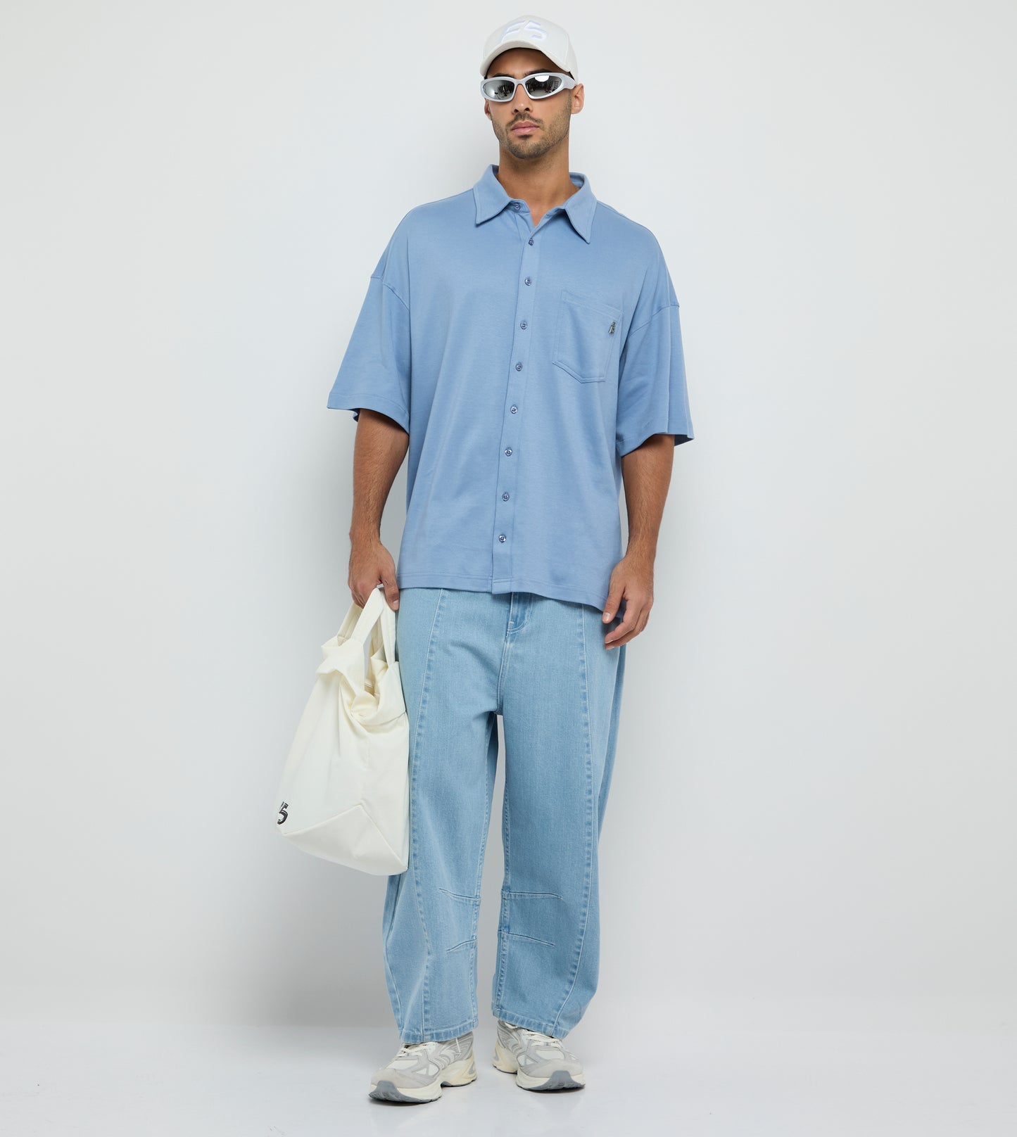 Oversized Shirt With Metal Tag
