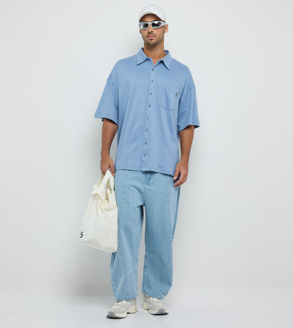 Oversized Shirt With Metal Tag