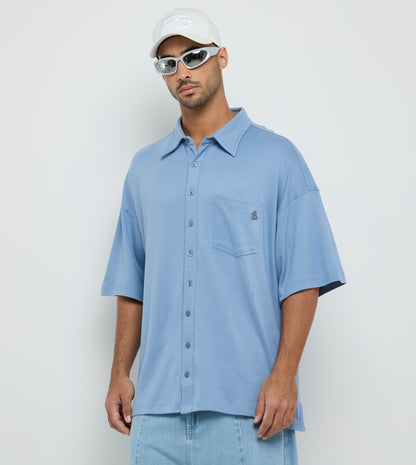 Oversized Shirt With Metal Tag