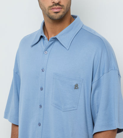 Oversized Shirt With Metal Tag
