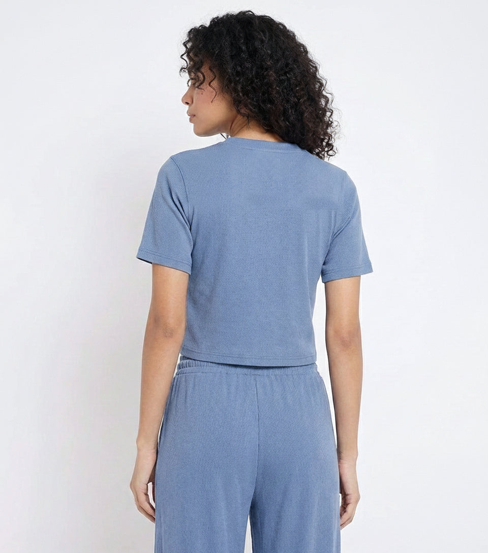 Ribbed Cropped T-Shirt