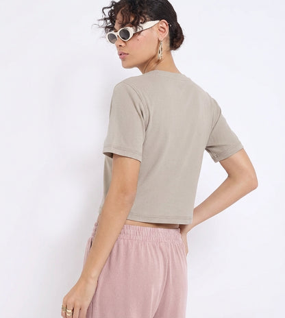 Ribbed Cropped T-Shirt