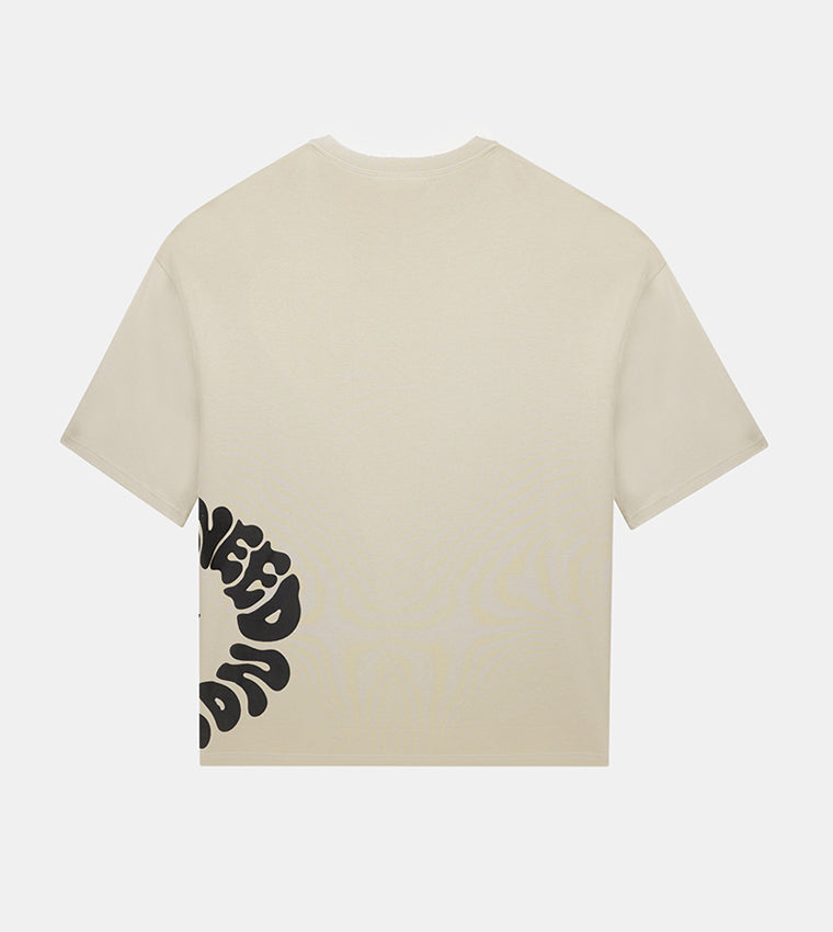 MEN'S  OVERSIZE SHORT SLEEVE T-SHIRT - BEIGE