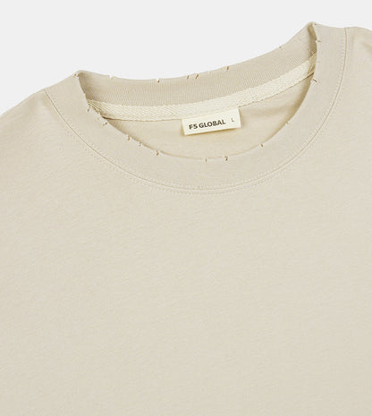 MEN'S  OVERSIZE SHORT SLEEVE T-SHIRT - BEIGE