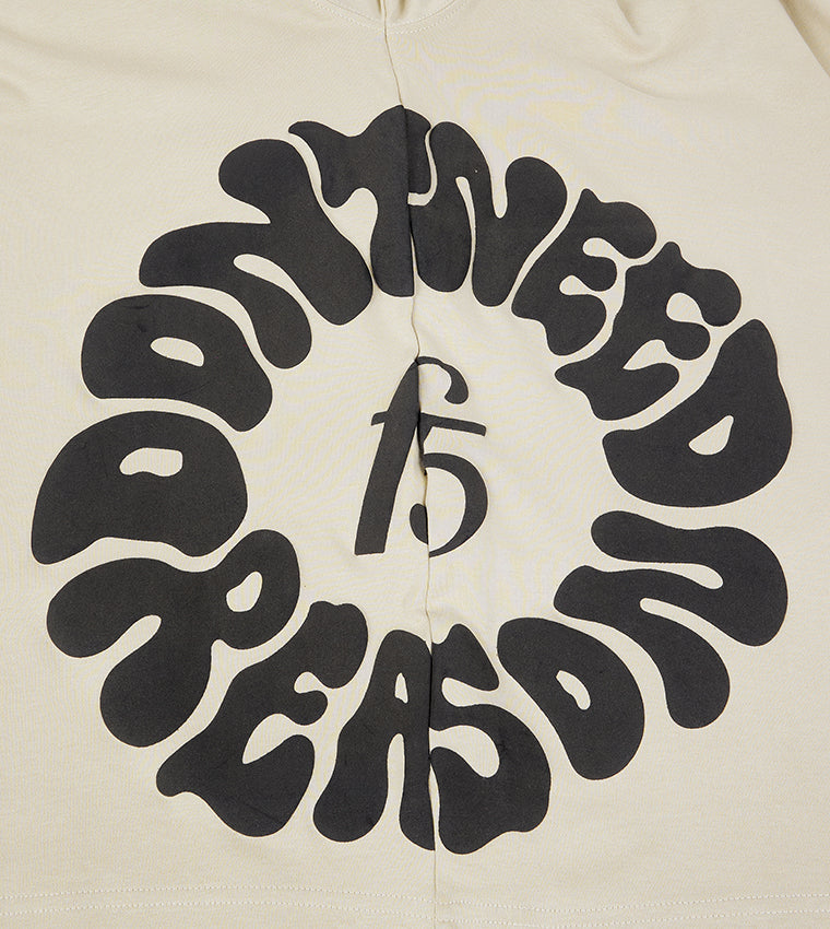 MEN'S  OVERSIZE SHORT SLEEVE T-SHIRT - BEIGE