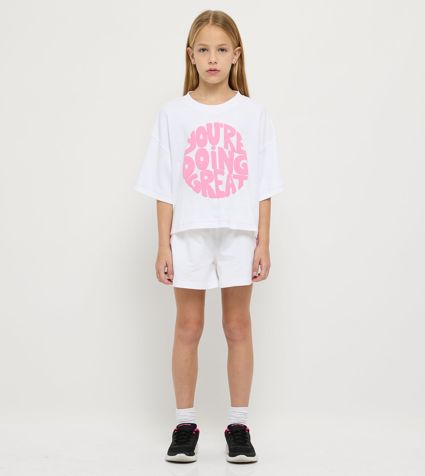 Girl's Sweat Shorts With Front Embroidery
