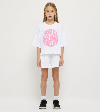 Girl's Sweat Shorts With Front Embroidery