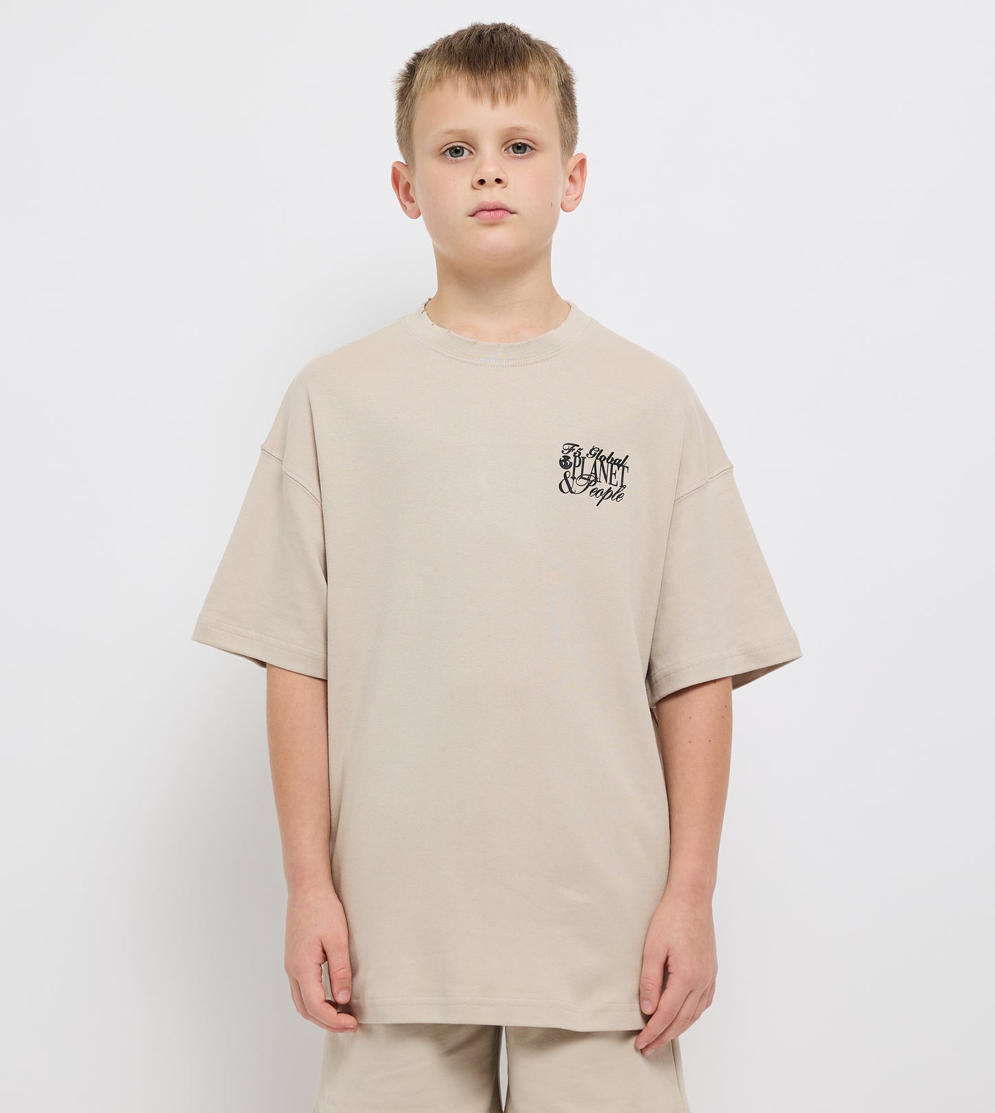 Boy's Global Planet & People Oversized T-Shirt