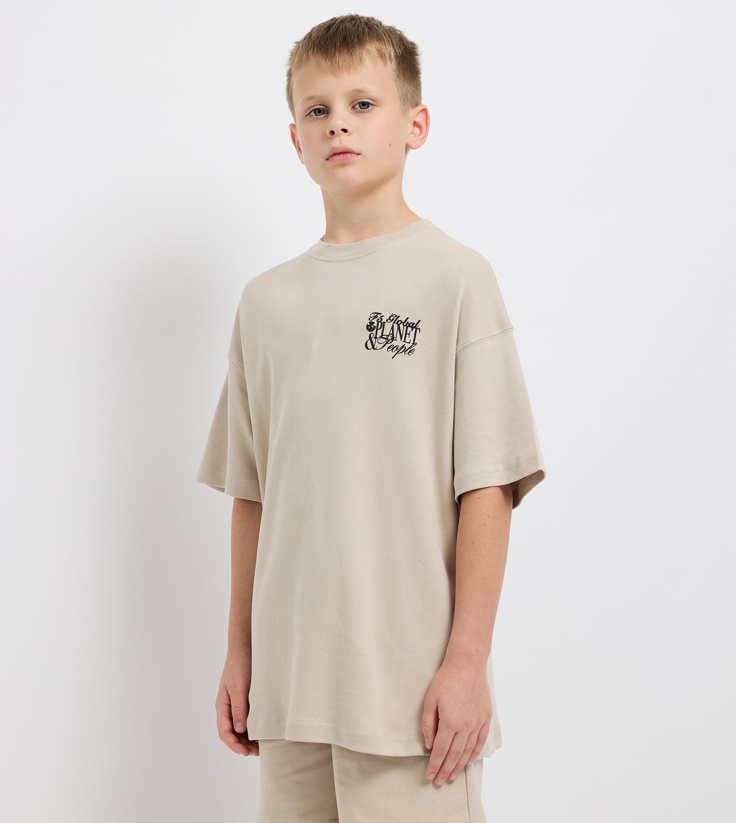 Boy's Global Planet & People Oversized T-Shirt
