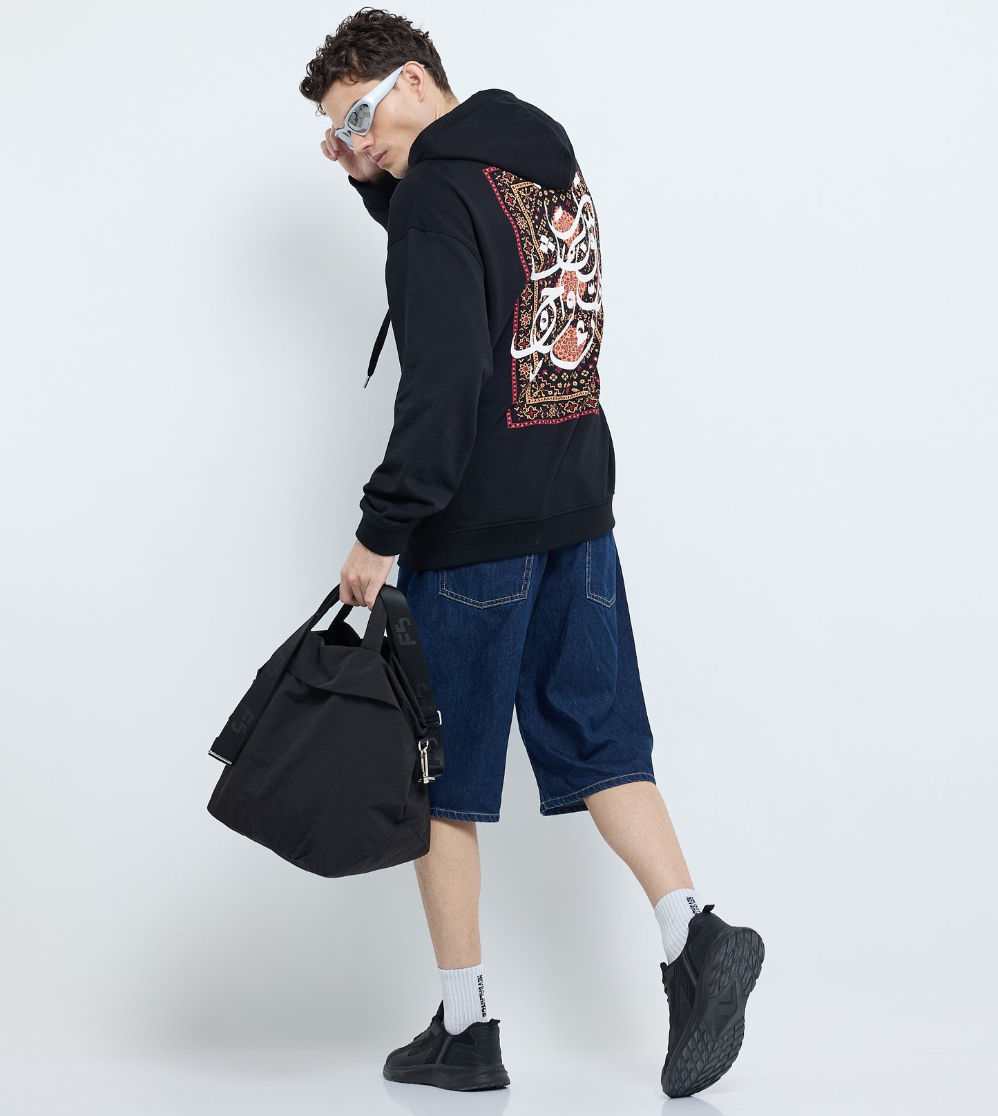 Men Oversized Printed Hoodie
