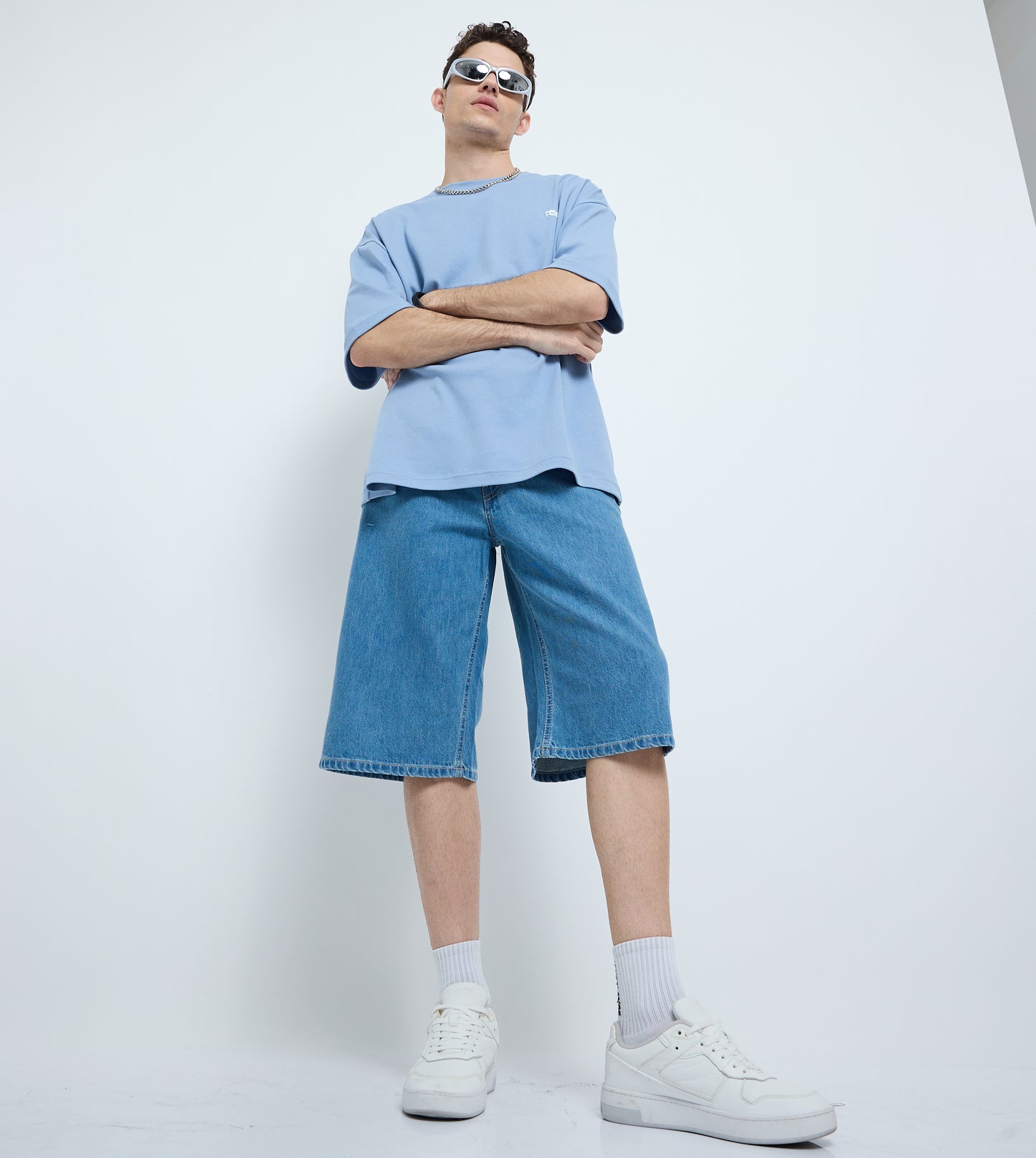 MEN'S DENIM SHORTS - BLUE