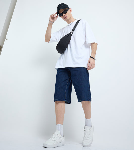 MEN'S DENIM SHORTS - BLUE