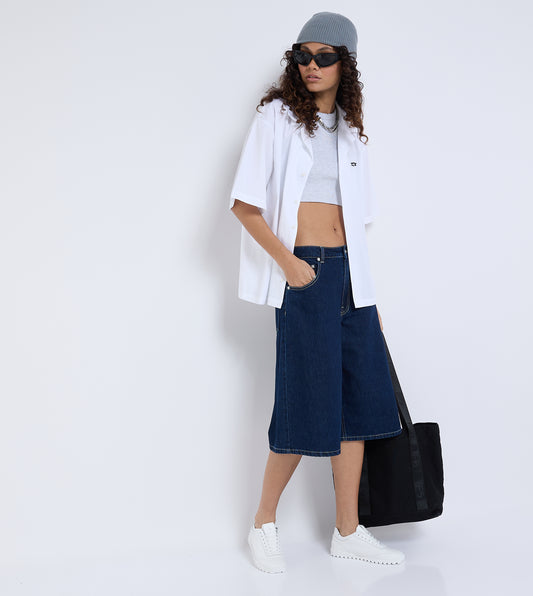 WOMEN'S DENIM SHORTS - DARK BLUE