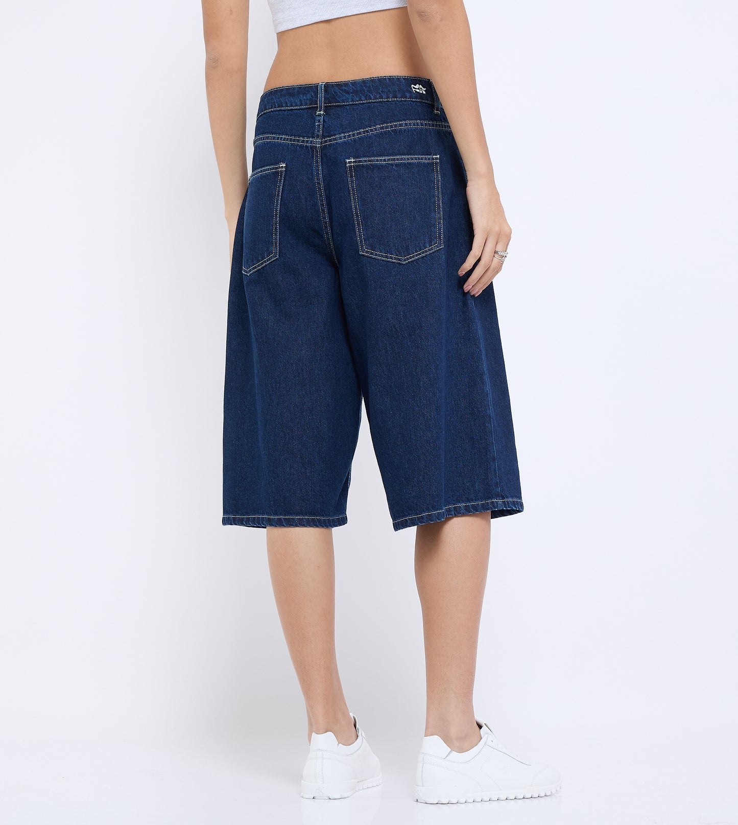 WOMEN'S DENIM SHORTS - DARK BLUE