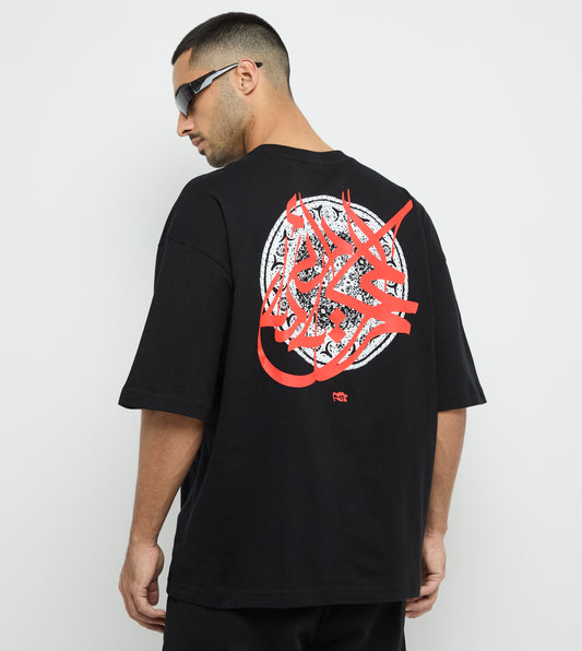 Men's F5 Arabic Print Oversized T-Shirt