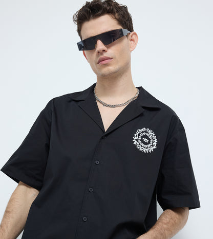 MEN'S  SHORT SLEEVE SHIRT - BLACK