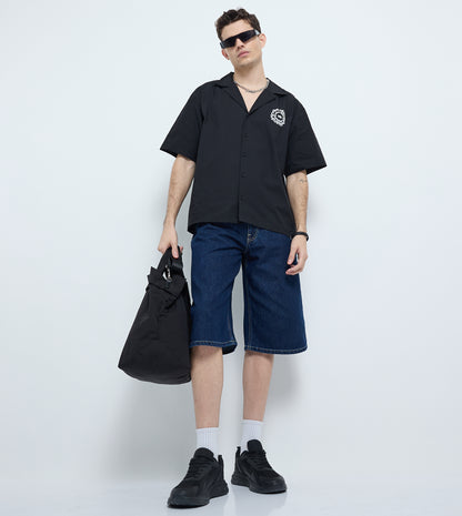 MEN'S  SHORT SLEEVE SHIRT - BLACK