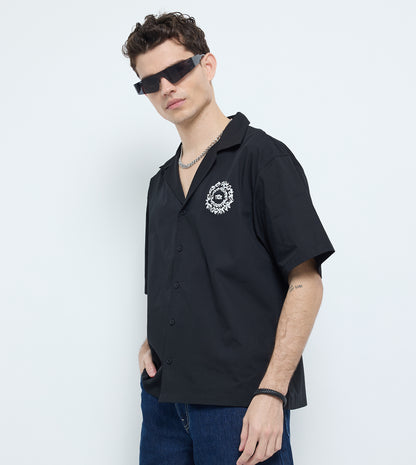 MEN'S  SHORT SLEEVE SHIRT - BLACK