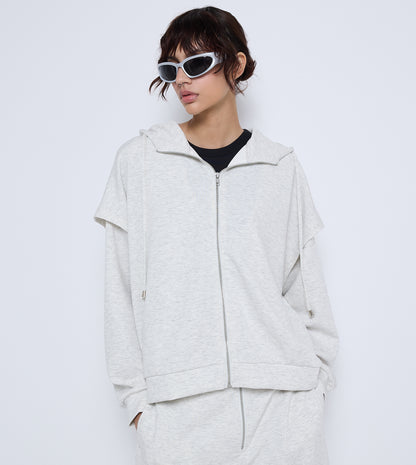 WOMEN'S SWEATSHIRT HOODIE - GREY