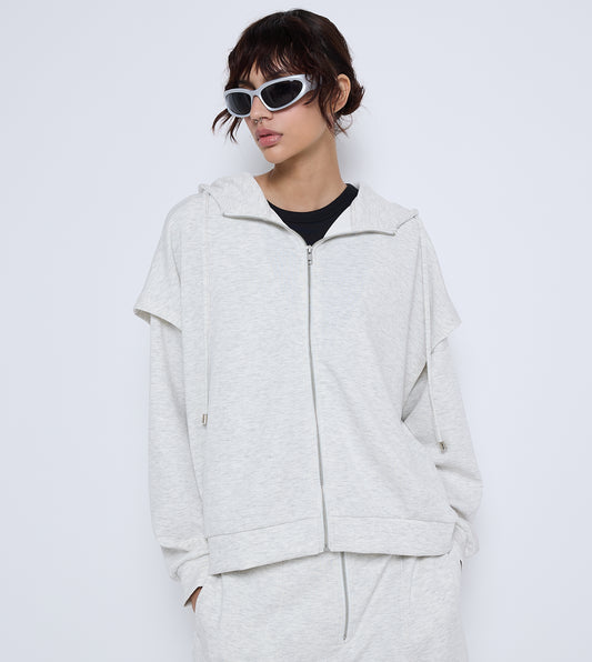 WOMEN'S SWEATSHIRT HOODIE - GREY