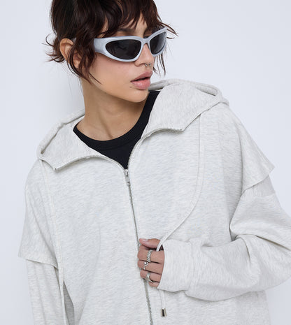 WOMEN'S SWEATSHIRT HOODIE - GREY