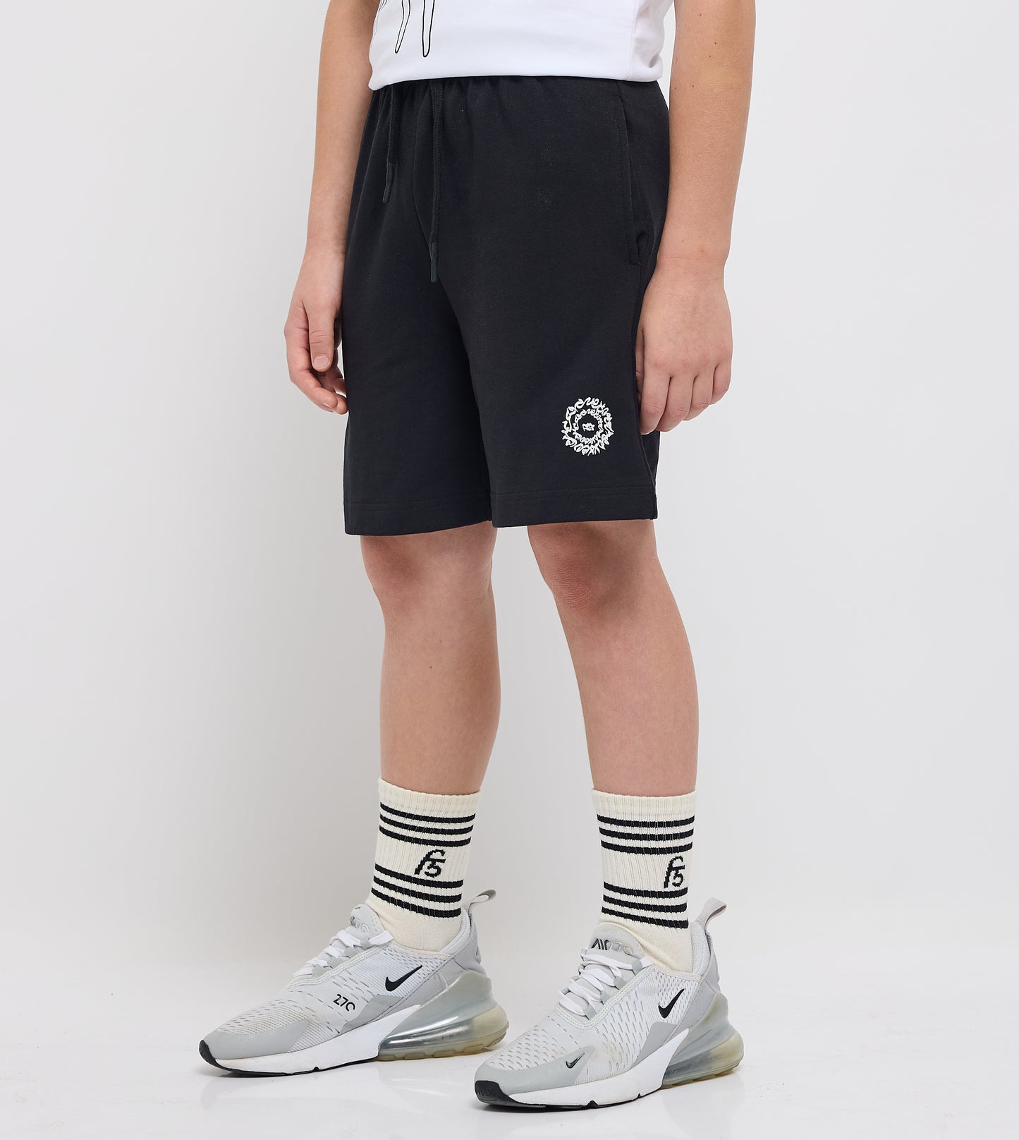 Boy's F5 Logo Sweat Shorts With Front Embroidery