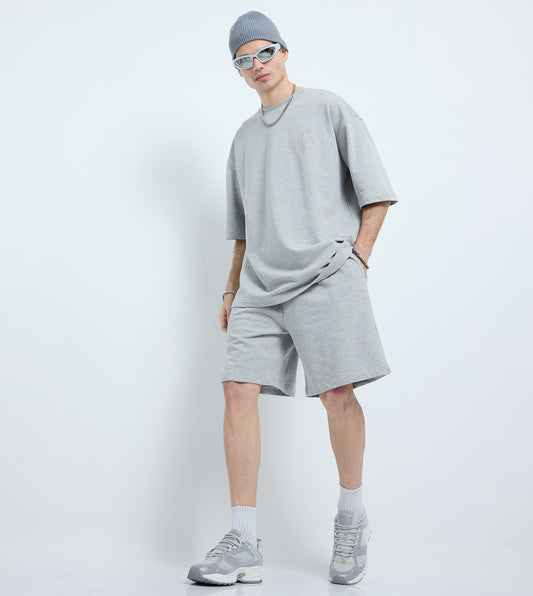 MEN'S  KNIT SHORTS - GREY MELANGE