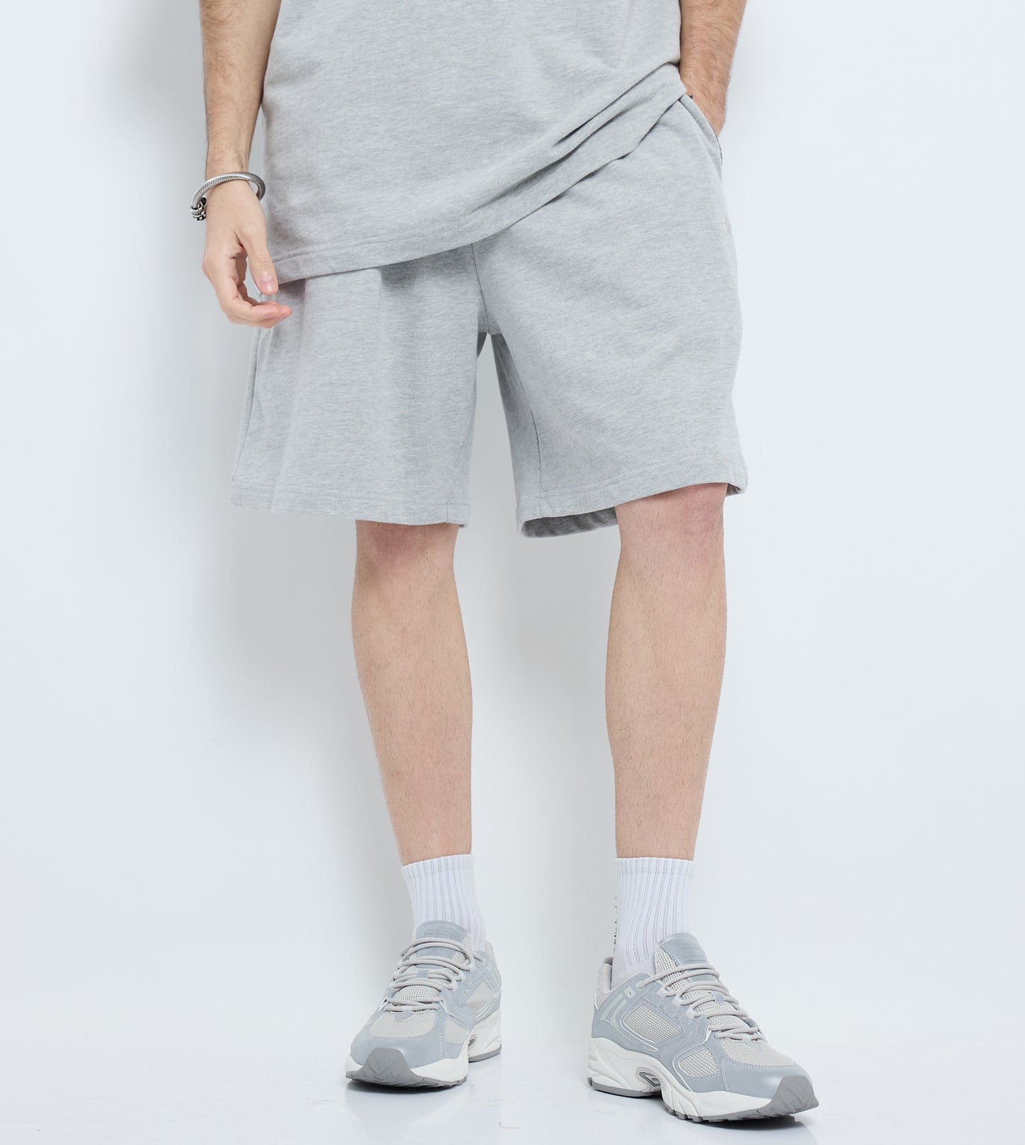 MEN'S  KNIT SHORTS - GREY MELANGE