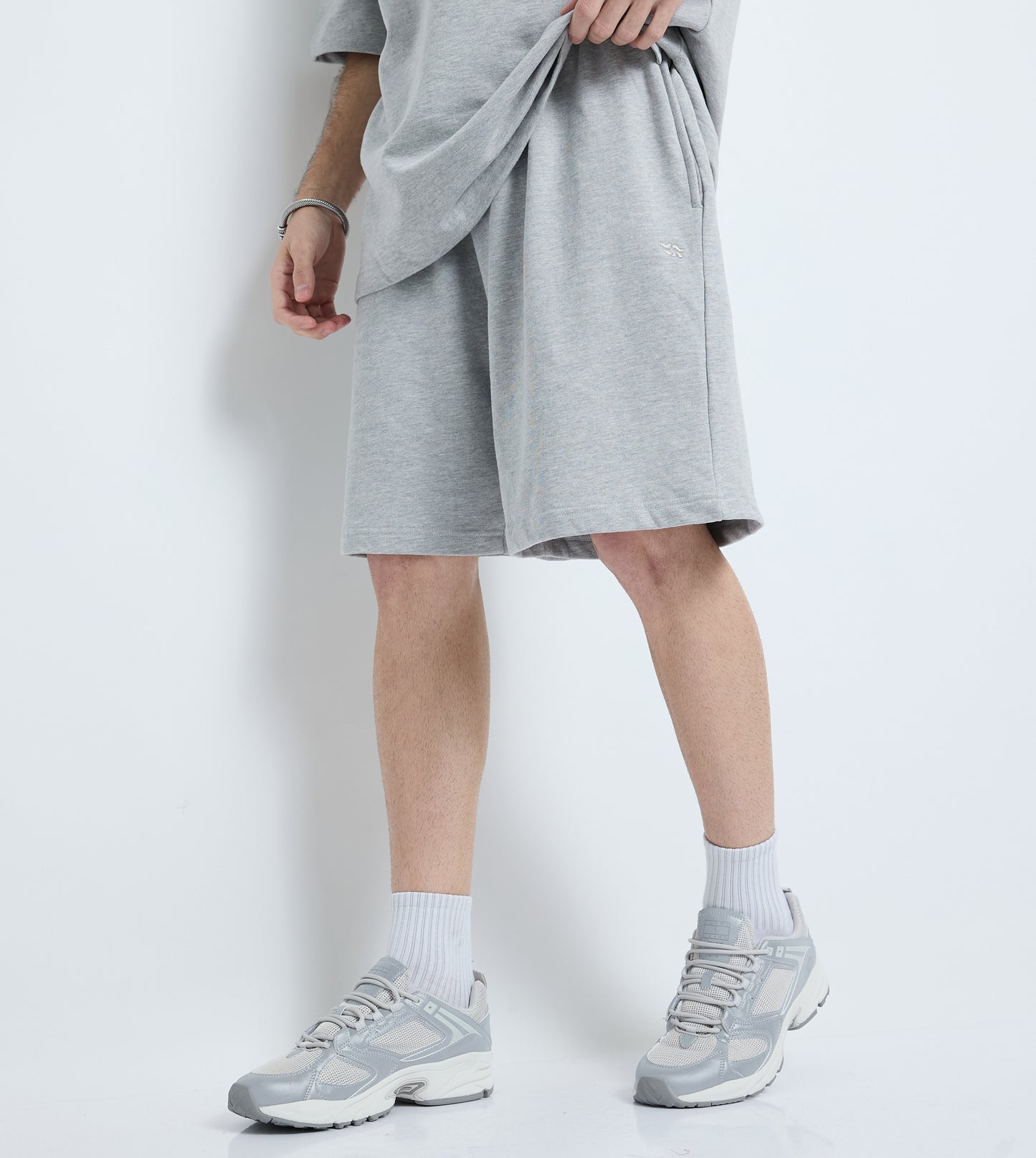 MEN'S  KNIT SHORTS - GREY MELANGE
