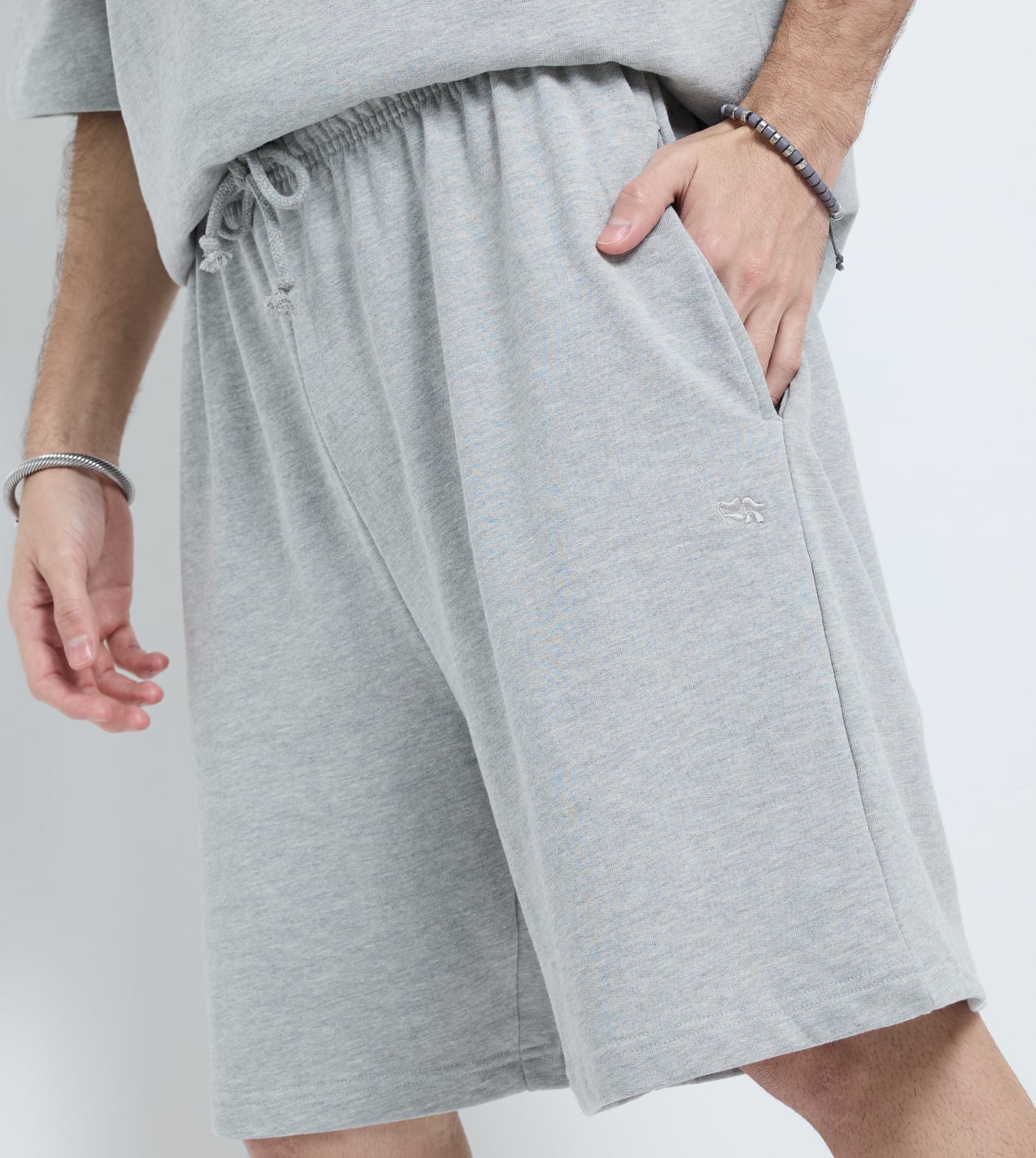 MEN'S  KNIT SHORTS - GREY MELANGE