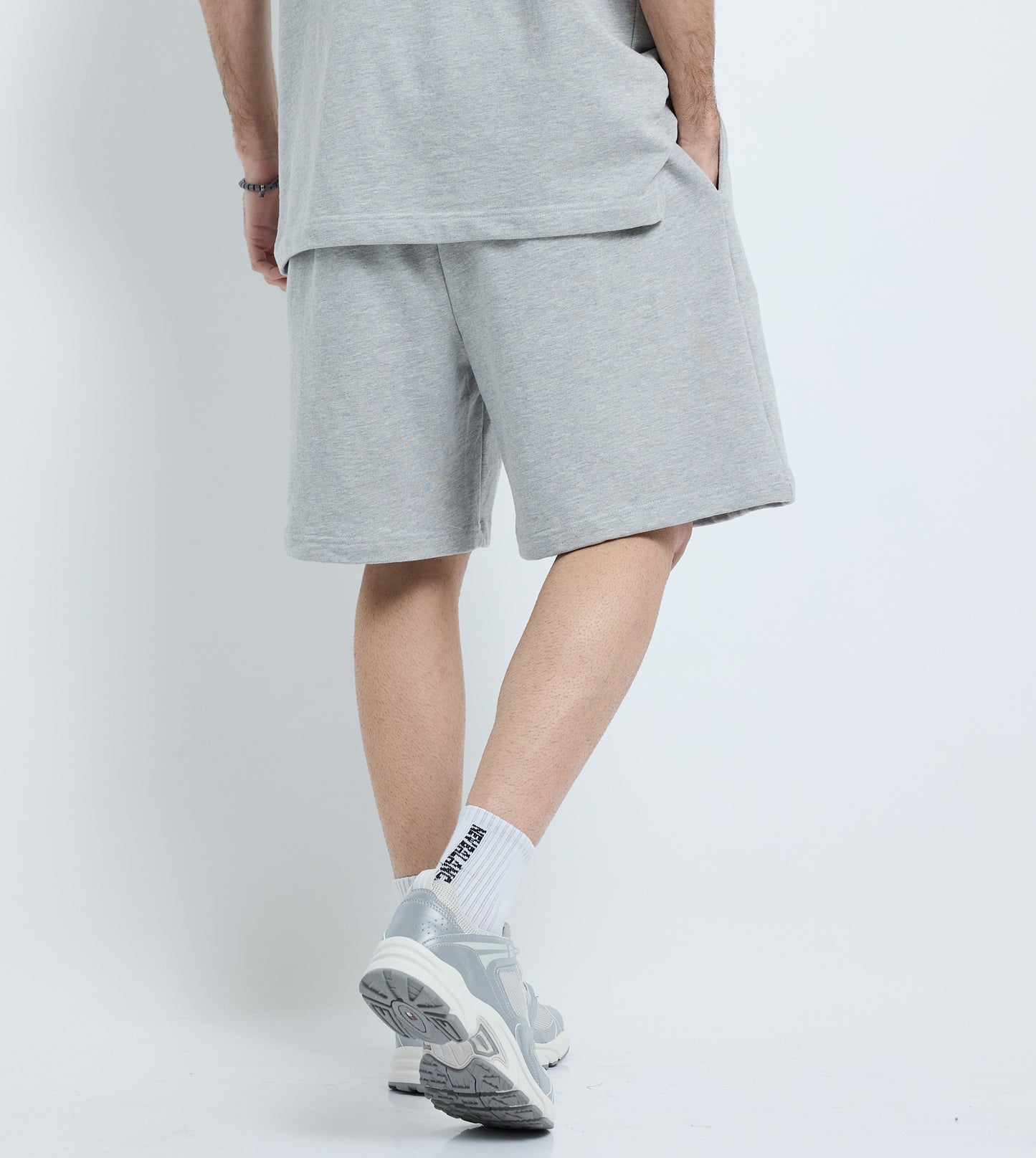 MEN'S  KNIT SHORTS - GREY MELANGE