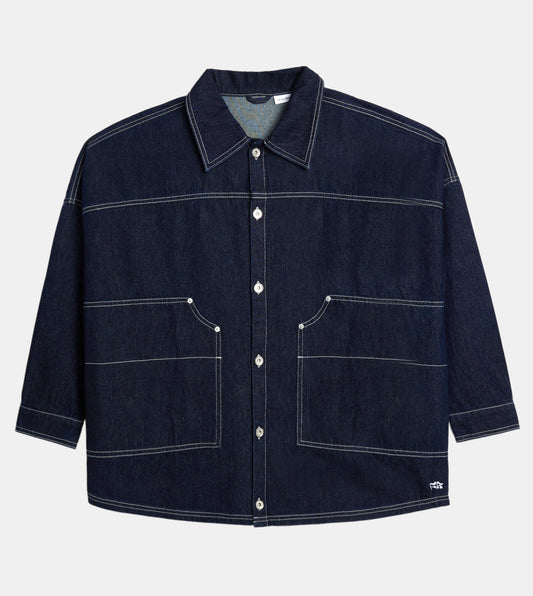 WOMEN'S DENIM JACKET - DARK BLUE