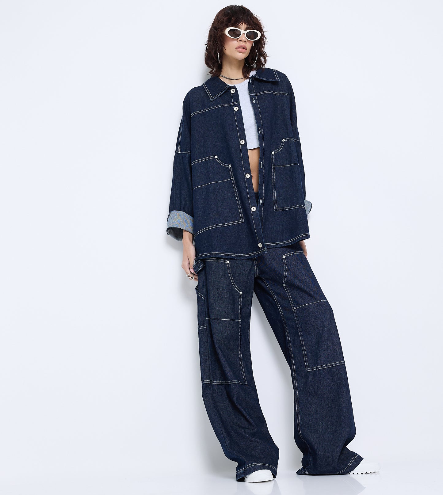 WOMEN'S DENIM JACKET - DARK BLUE