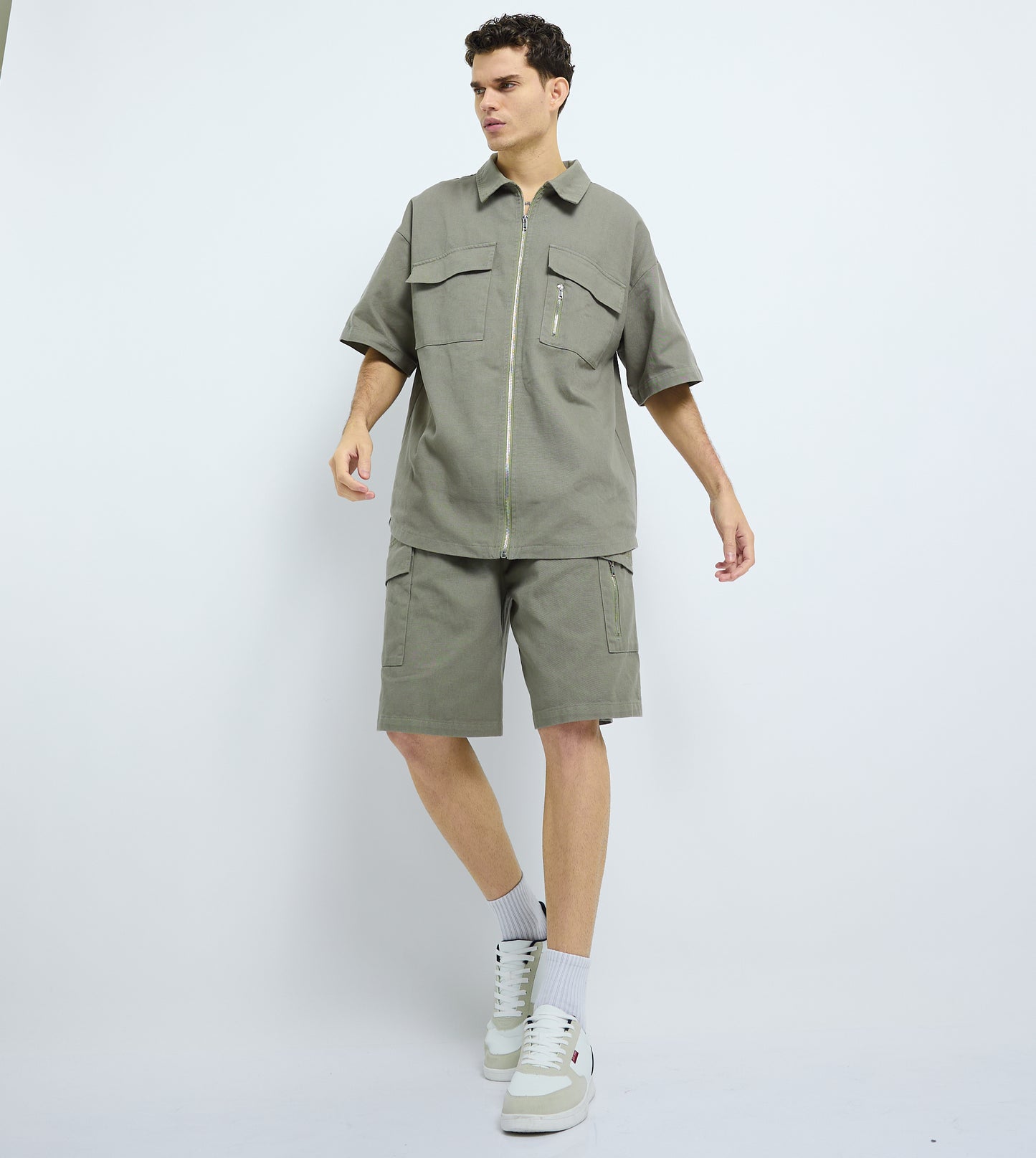 MEN'S SHORT SLEEVE TWILL SHIRT - GREEN