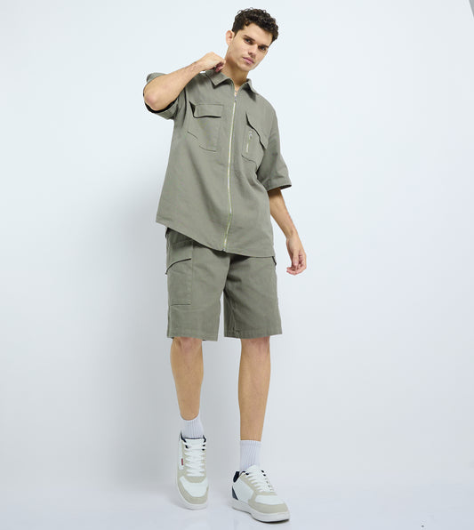 MEN'S TWILL SHORTS - GREEN