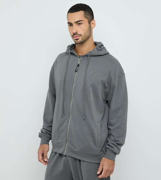 Men's F5 Casual Zip Hoodie - Grey