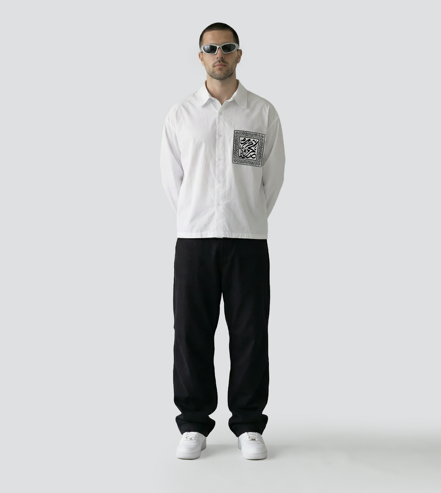 Pocket Detail Poplin Long-Sleeve Shirt